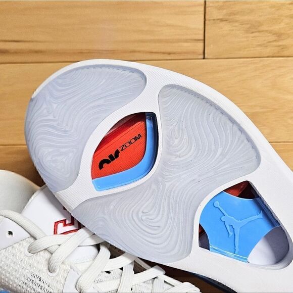 Jordan Tatum 1 White Red Blue Archer Ave St. Louis Basketball Shoes DX5573-100 - Picture 4 of 13